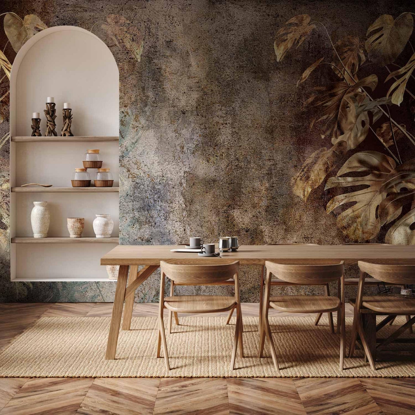 artgeist Wall Mural Monstera 98x69 in - XXL Non-Woven Wallpaper Fleece Wall Decor Photo Print Picture Image Design Nature Botanical Abstract Plants b-C-0859-a-a
