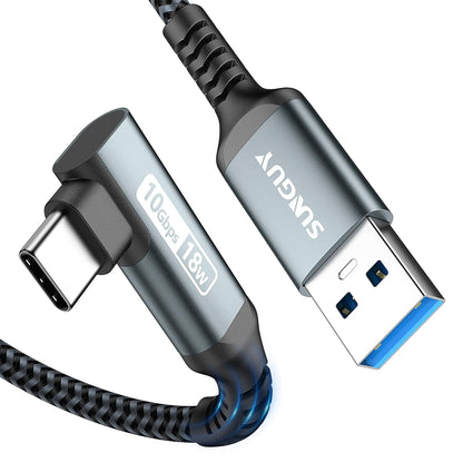 Carplay Cable 0.8FT, 10Gbps Right Angle USB A to C 3.1 Gen 2 High Speed Data Transfer Cable, Compatible Android Auto, USB C Car Charger Cable for 15/15 Pro Max, iPad Pro, Samsung S24