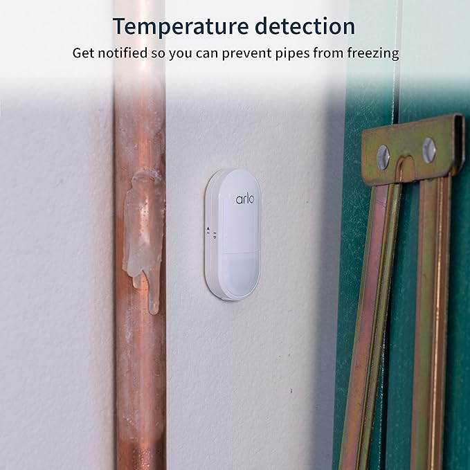 Arlo All-in-One Sensor - 8 in 1 with Open/Close Detection, Motion Sensor, Water Leak Detection, Freeze Detection, Tilt Detection, Smoke Alarm Listening, CO Alarm Listening - 1 Pack, Add-On, MS1001