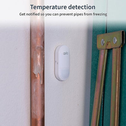 Arlo All-in-One Sensor - 8 in 1 with Open/Close Detection, Motion Sensor, Water Leak Detection, Freeze Detection, Tilt Detection, Smoke Alarm Listening, CO Alarm Listening - 1 Pack, Add-On, MS1001