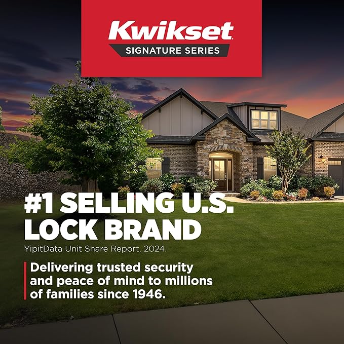 Kwikset Tustin Entry Door Handle with Lock and Key, Secure Keyed Reversible Lever Exterior, For Front Entrance and Bedrooms, Matte Black, Pick Resistant Smartkey Rekey Security and Microban