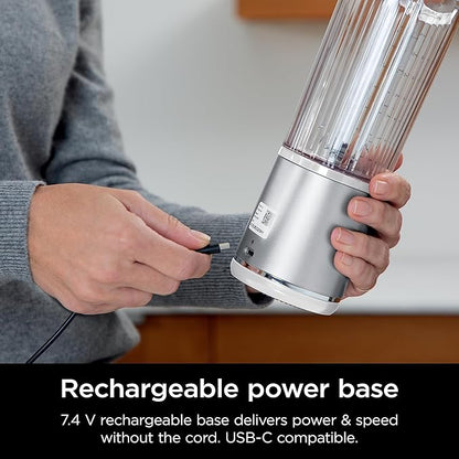 Ninja Blast Portable Blender, Cordless 18 Ounce Container, Personal Blender for Shakes and Smoothies, BPA Free, Leak Proof Lid, USB-C Rechargeable, White, BC151WHC (Version