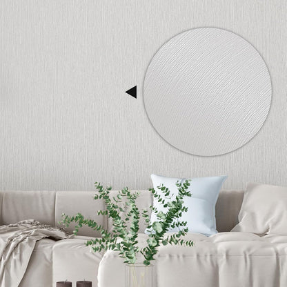 Grasscloth White Peel and Stick Wallpaper 20.8"x394" Thick Slight Embossed Linen Textured Wall Paper Self-Adhesive Removable Wallpaper Vinyl Film Roll for Home Use (White, 20.8"x394")