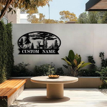 Personalized Hunting Metal Signs Outdoor - Custom Deer Antler Wall Art, Last Name Signs for Home, Rustic Cabin & Lodge Decor, Housewarming Gifts - MADE IN USA