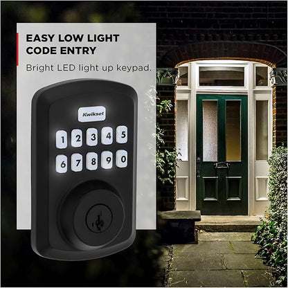 Kwikset 9250TRS-L03S Transitional Powerbolt 2 Electronic SmartCode Deadbolt SmartKey with RCAL Latch and RCS Strike Lifetime Brass Finish