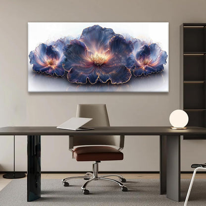 Suconvng Canvas Art Wall Decor Purple Flowers Abstract Wall Art For Living Room Print Picture Modern Abstract Art Painting Bedroom Office Home Wall Decor Artwork 24" X 48"
