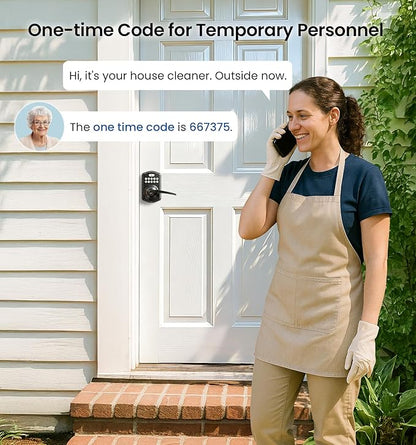 Veise Keypad Door Lock with Handle, Keyless Entry for Front Door & Bedroom, Electronic Lock with Code, Auto-Locking, Easy Installation, Passage Mode, Matte Black