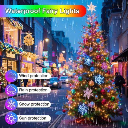 98.5FT 300LED Christmas Lights Plug in,Multi-Color Waterproof Fairy Lights with Timer/8 Modes,Christmas Tree Lights Lighting Outside Indoor Garden Party Wedding Christmas Tree Decoration