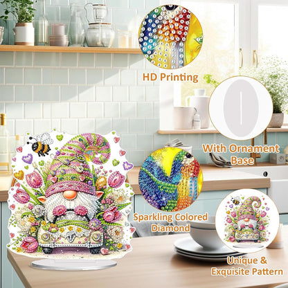 Diamond Painting Kits for Adults Beginners, 5D Full Drill Dwarf Crystal Art Desktop Ornament, DIY Single Sided Home Office Desk Decor, Creative Craft Gift Set with Tools