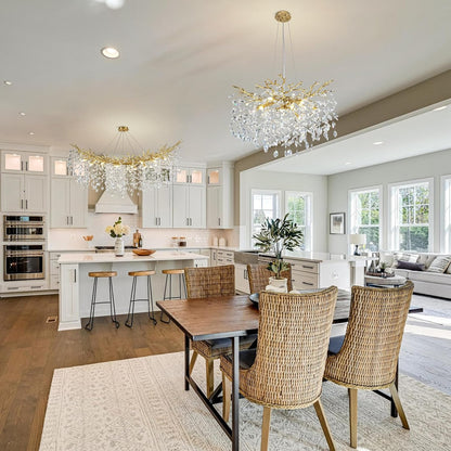 Modern Crystal Chandelier, 30" Chandeliers for Dining Room,Gold K9 Crystal Tree Branches Crystal Chandelier,10-Light Living Room Chandeliers, Fo Entryway,Foyer,Bedrooms