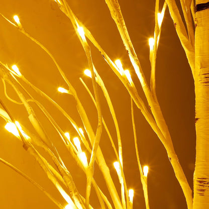 Twinkle Star Lighted Birch Tree 6 Feet 96 LED for Home Wedding Festival Party Christmas Decoration
