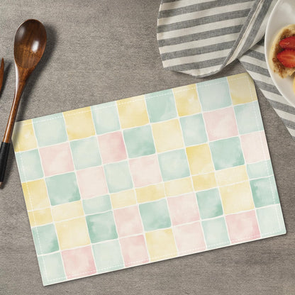 Watercolor Placemats Set of 4, Colorful Table Mat for Home Kitchen, Restaurants, Outdoor Linen Washable Place Mats 12x18 inch Party Event Dining Decoration-12