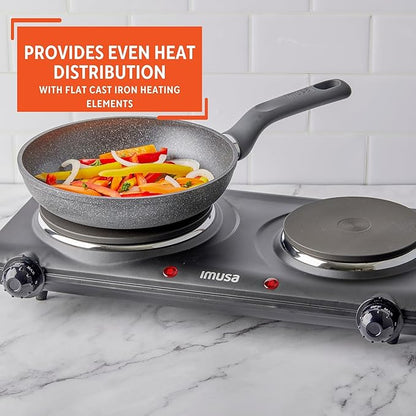 IMUSA Double Electric Hot Plate, Black (Pack of 3)