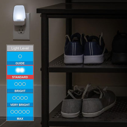 GE LED Night Lights Plug Into Wall, Dusk to Dawn Sensor, Ambient Lighting, Dorm Room Essentials, Bathroom Decor, Smart Home, for Bedroom, Cool White, 55991, 2 Pack