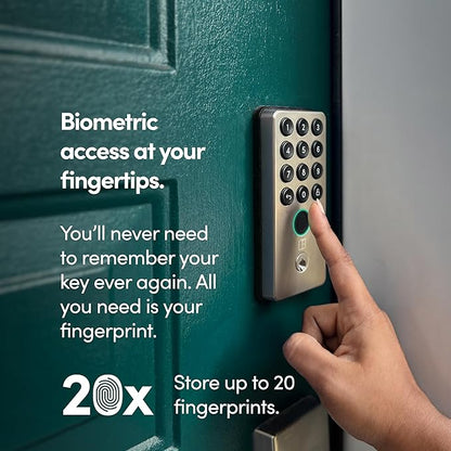 igloohome (NEW!) Deadbolt Go Smart Lock (Satin Nickel) w/Fingerprint, Digital Keys, Remote PIN Codes, WiFi Bridge (Sold Separately) - Tested to ANSI Standards, Easy to Install.