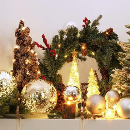 XmasExp Large Christmas Ball Ornaments,2pcs Silver Giant Shatterproof Plastic Hanging Mercury Xmas Ball Decorations Christmas Tree Ornaments (Silver, 6")