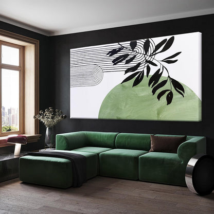 TAIJXAGSG Canvas Art Wall Decor Boho Green Wall Art For Living Room Modern Century Canvas Prints Paintings Pictures Botanical Bohemain Wall Art For Hotel Home Wall Artwork 24x48 Inch