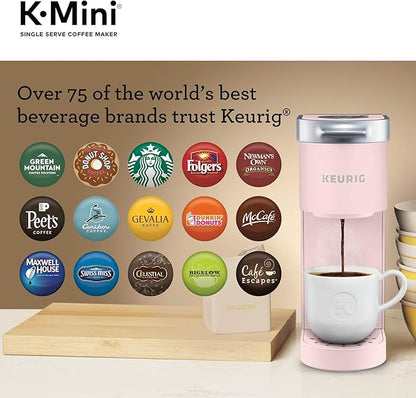 Keurig K-Mini Single Serve K-Cup Pod Coffee Maker, 6 to 12oz Brew size, with Cord Storage, Perfect for Small Spaces, Dusty Rose