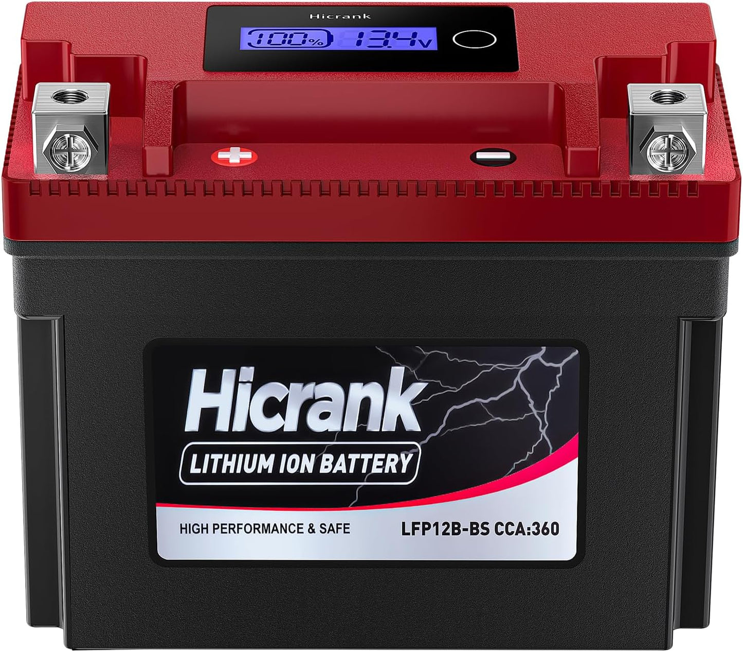YT12B-BS Lithium 12V 6Ah 360CCA LiFePO4 Motorcycle Battery, Powersports Battery for Scooter, ATV, UTV, Jet Ski, Personal Watercraft, Snowmobile, Quad, Riding Lawn Mower, Tractor
