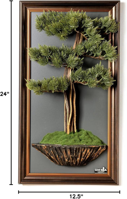 Generic Bonsai Art Life Tree Tableau - 4 - Handmade Portrait, Wall Art, Decor, Decoration, Wallboard