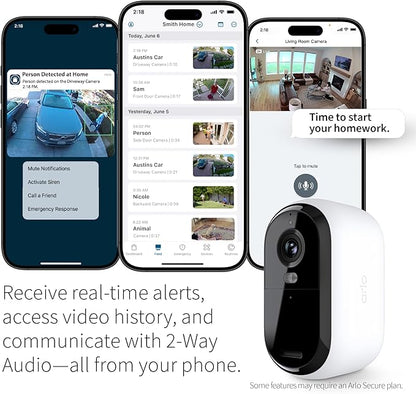 Arlo Essential Whole Home Security Bundle | Outdoor, Indoor, Video Doorbell Camera |2K Resolution|2nd Gen|Indoor - Outdoor