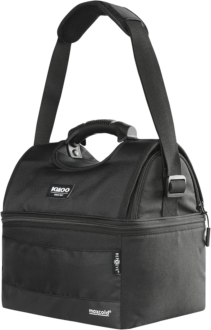 Igloo Gripper Soft Sided Cooler Bag | Insulated Dual Compartment Lunch Cooler