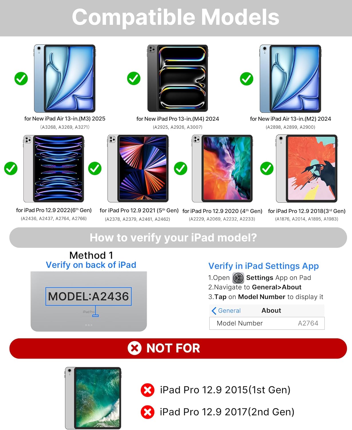 typecase Touch Case with Keyboard for iPad Pro 13-inch(M4, 2024), iPad Air 13-inch(M3, 2025/M2, 2024) & iPad Pro 12.9(6th/5th/4th/3rd Gen), Trackpad, 360° Rotatable, 11-Colors Backlit, Pale Purple