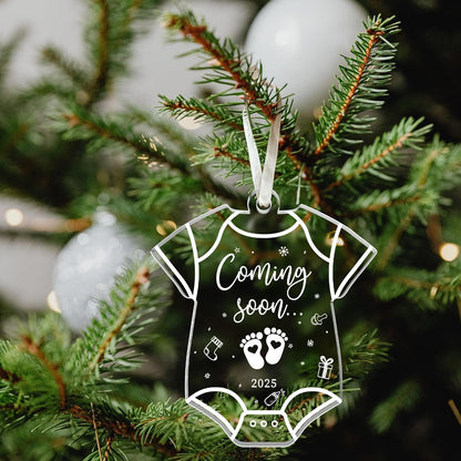 Expecting Baby Ornament 2025 - Pregnancy Announcement for Husband, Grandparents, Family, Aunt - Gifts for Expecting Parents, Expecting Parents to Be Unique Gifts 2025 - Acrylic Ornament