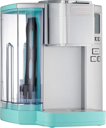 Cuisinart Coffee Maker, Single Serve 72-Ounce Reservoir Coffee Machine, Programmable Brewing & Hot Water Dispenser, Stainless Steel, Robins Egg Blue