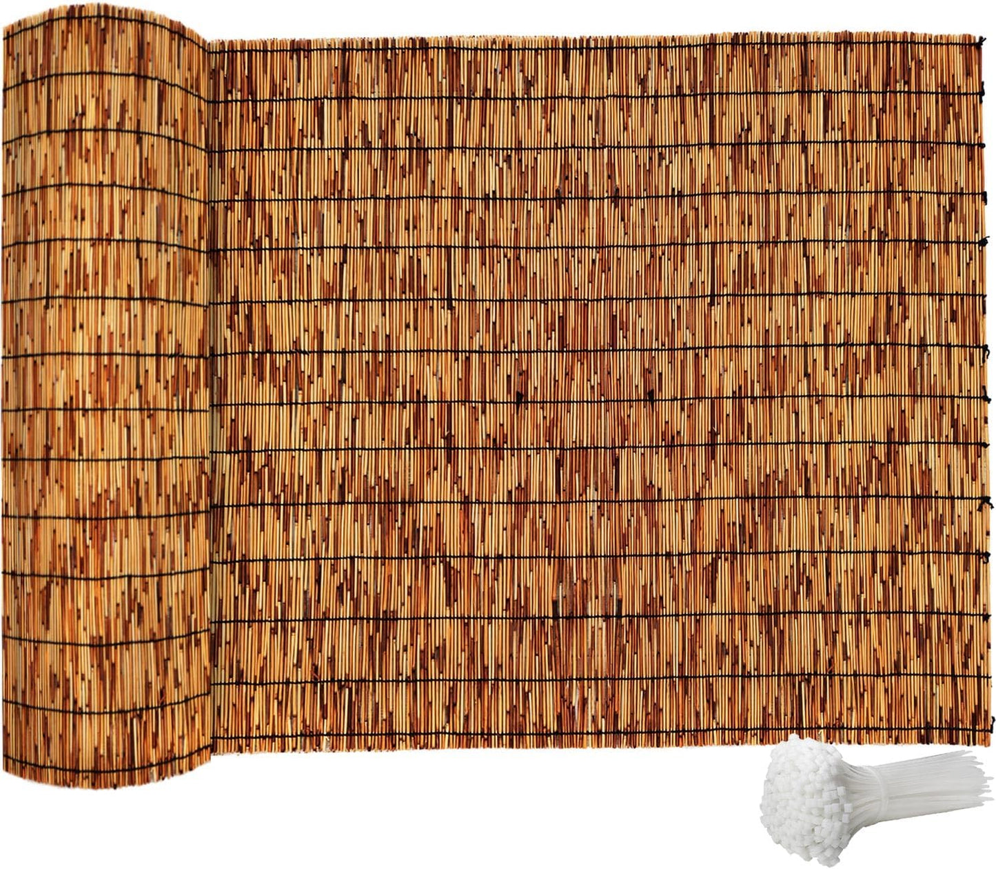 Natural Reed Fencing,Decorative Bamboo Fence Rolls Handwoven Friendly Sun Shade for Garden,Patio,Balcony Windows 3x10FT