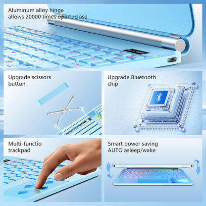 for iPad Pro 11 inch Case with Keyboard,Keyboard Case for iPad Air 11 inch (M2) 2024 & iPad Pro 11 in (1st/2nd/3rd/4th Gen),Magic-Style Magnetic - Backlit Keyboard (Blue)