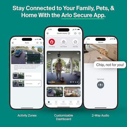 Arlo Essential Security Cameras Wireless Outdoor 2K (3rd Gen, 2025 Release) - Battery Power, Person Recognition, Package Detection, Animated Preview, 1-Month Trial of Secure Plan, 1 Cam, White
