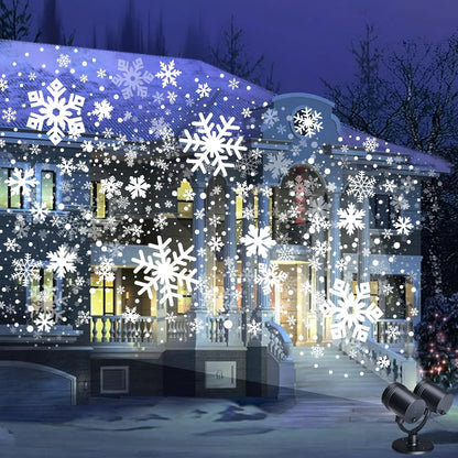 Snowflake Projector Lights, Christmas Decorations Lighting Projector, with Timer Dynamic Led Snow Lamp, for Holiday New Year Party Garden Patio Yard Outdoor Indoor Xmas Decor
