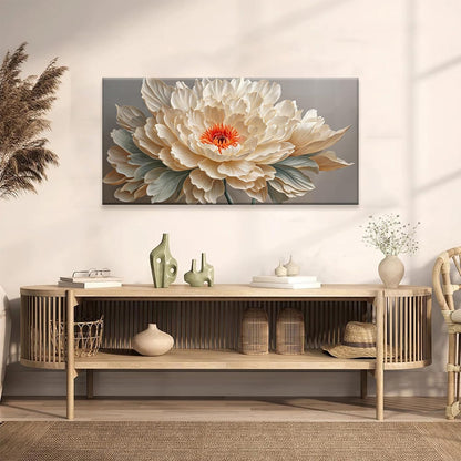 QSQ Canvas Art Wall Decor Yellow Floral Wall Art For Living Room Modern Canvas Decor White Flower Wall Art Prints Pictures For Bedroom Hotel Home Decoration 24 X 48 Inch