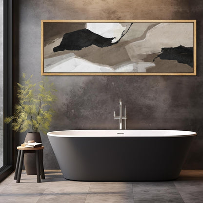 MUDECOR Large Framed Canvas Print Wall Art Abstract Earth Tones Illustrations Antique Retro Fine Art Illustrations Decorative Colorful for Bedroom - 60"x20"