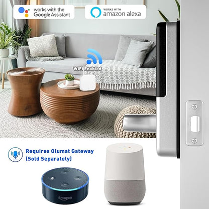 Smart Door Lock with WiFi Gateway, Keyless Entry Door Lock with Handle - Smart Locks for Front Door with Keypad - Fingerprint Locks with App Control - Auto Lock
