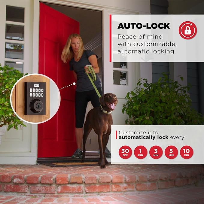 Kwikset HomeConnect 620 Z-Wave Long Range Enabled Keypad Smart Lock Convenient Keyless Entry, Customizable User Codes, Ring Alarm Compatible, Hub Required, Sold Separately Venetian Bronze Contemporary
