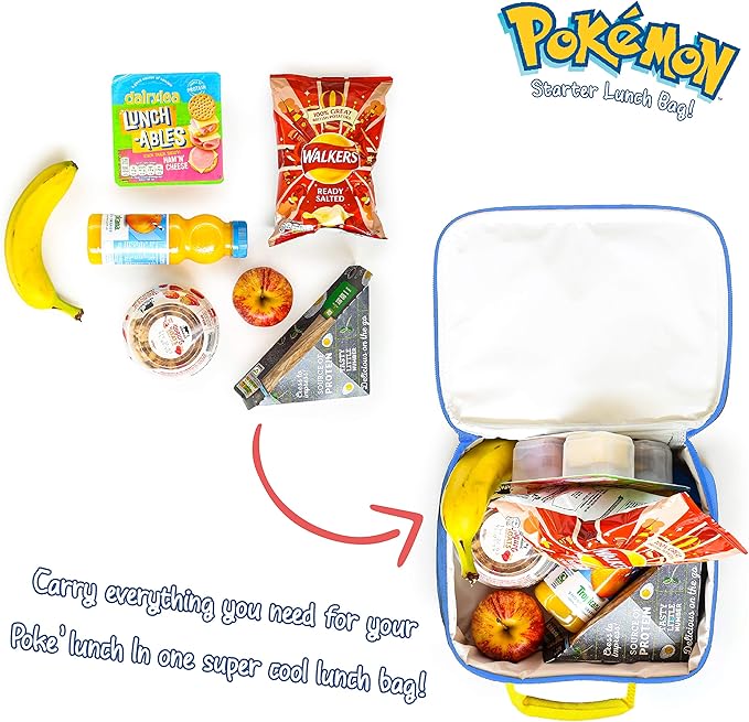 Pokemon Insulated Lunch Bag - Pikachu Lunch Case for School, Travel, Days Out (Yellow/Multi)