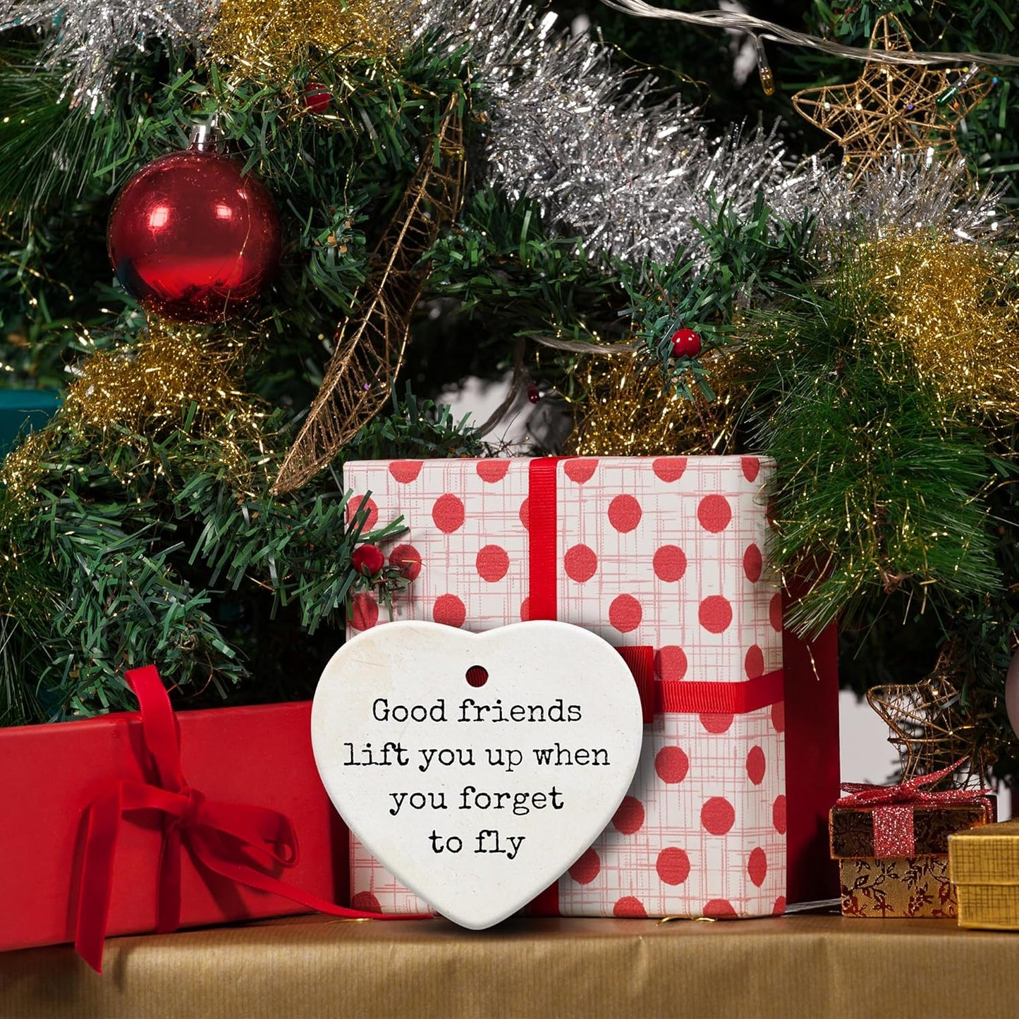 Friendship Gifts for Women, Best Friend, Funny, Work Besties, Sister, Friend Ornaments for Women, Ceramic Christmas Ornaments (Friend 3)