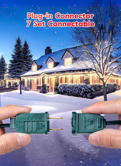 Minetom 100 Feet Commercia C9 Led Outdoor Christmas Lights, C9 Christmas String Lights with 100 Strawberry Plastics Bulbs, Connectable UL Certified for Indoor Roofline Holiday Backyard Xmas Decor