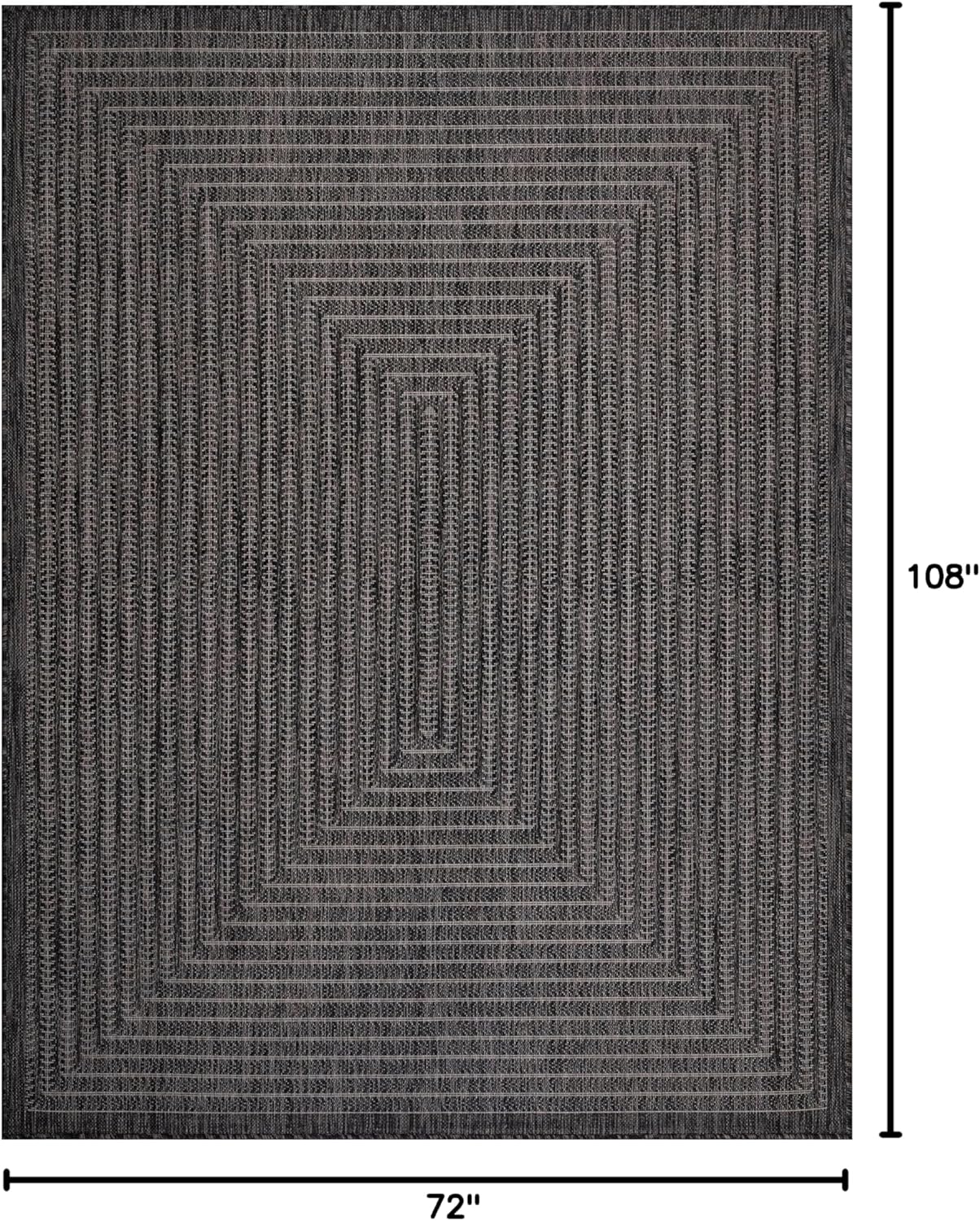 Adiva Rugs Outdoor Indoor Area Rug, Weather Resistant, Easy to Clean, Stain Resistant Floor Mat for Dining Room, Backyard, Deck, Patio (Pebble Weiss, 6' x 9')