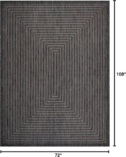 Adiva Rugs Outdoor Indoor Area Rug, Weather Resistant, Easy to Clean, Stain Resistant Floor Mat for Dining Room, Backyard, Deck, Patio (Pebble Weiss, 6' x 9')