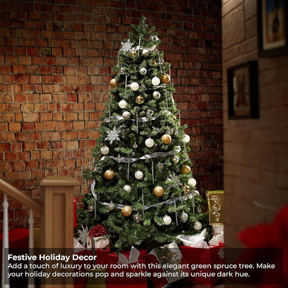 Casafield 9FT Realistic Green Spruce Artificial Holiday Christmas Tree with Sturdy Metal Stand