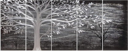 Yihui Arts Metal Tree Wall Decor Hand Grind On Aluminum Modern Abstract Nature Wall Art Contemporary Landscape Pictures for Living Room Bedroom Dinning