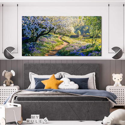 Canvas Wall Art Decor Large Modern Green Wall Art for Living Room Flower Tree Wall Art Prints Nature Art Work for Wall Decor Landscape Artwork for Walls Kitchen Bedroom Office Decor 24" X 48"
