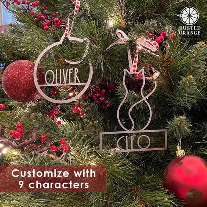 Man's Best Friend Personalized Pet Ornaments (2 Pack; 6 Inch) - Custom Name and Personalized Dog and Paw Design Christmas Ornaments for Christmas Tree