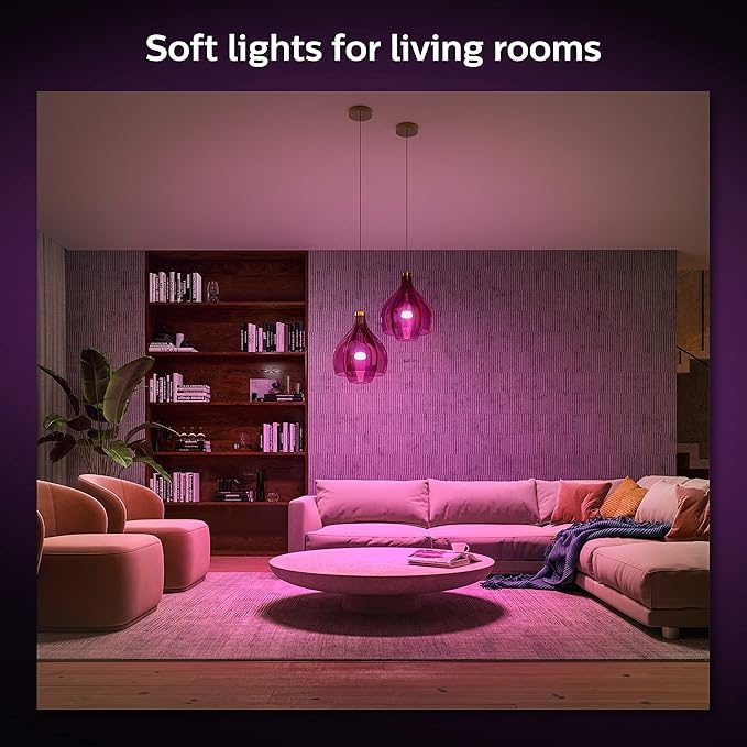 Philips Hue Color 75W A19 Smart LED Bulb 2PK + Hue Bridge - White and Color Ambiance