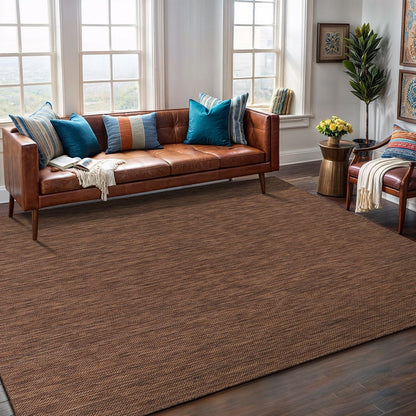 Washable Indoor Outdoor Rug Weather Resistant Carpet Modern Solid for Porch Deck Balcony Backyard Patio Rug 8x10 Gold Brown