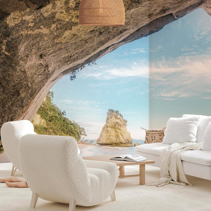 artgeist Wall Mural Peel and Stick Nature 212x98 in - XXL Self-Adhesive Corner Wallpaper Removable Large Sticker Foil Angle Wallpaper Stone Sea Landscape Beach c-B-0668-a-b