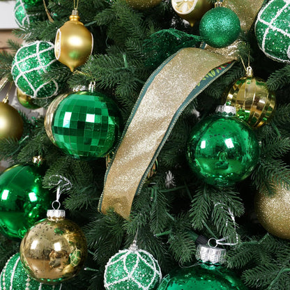 XmasExp Large Christmas Ball Ornaments,4pcs Green Giant Shatterproof Plastic Hanging Mercury Xmas Ball Decorations Christmas Tree Ornaments (Green, 4")